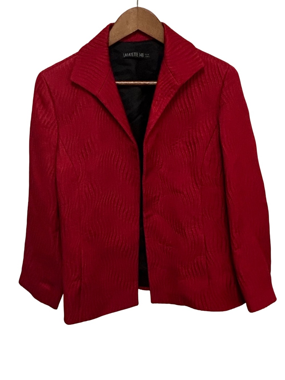 Lafayette 148 New York Red Silk Blend Blazer Size 10